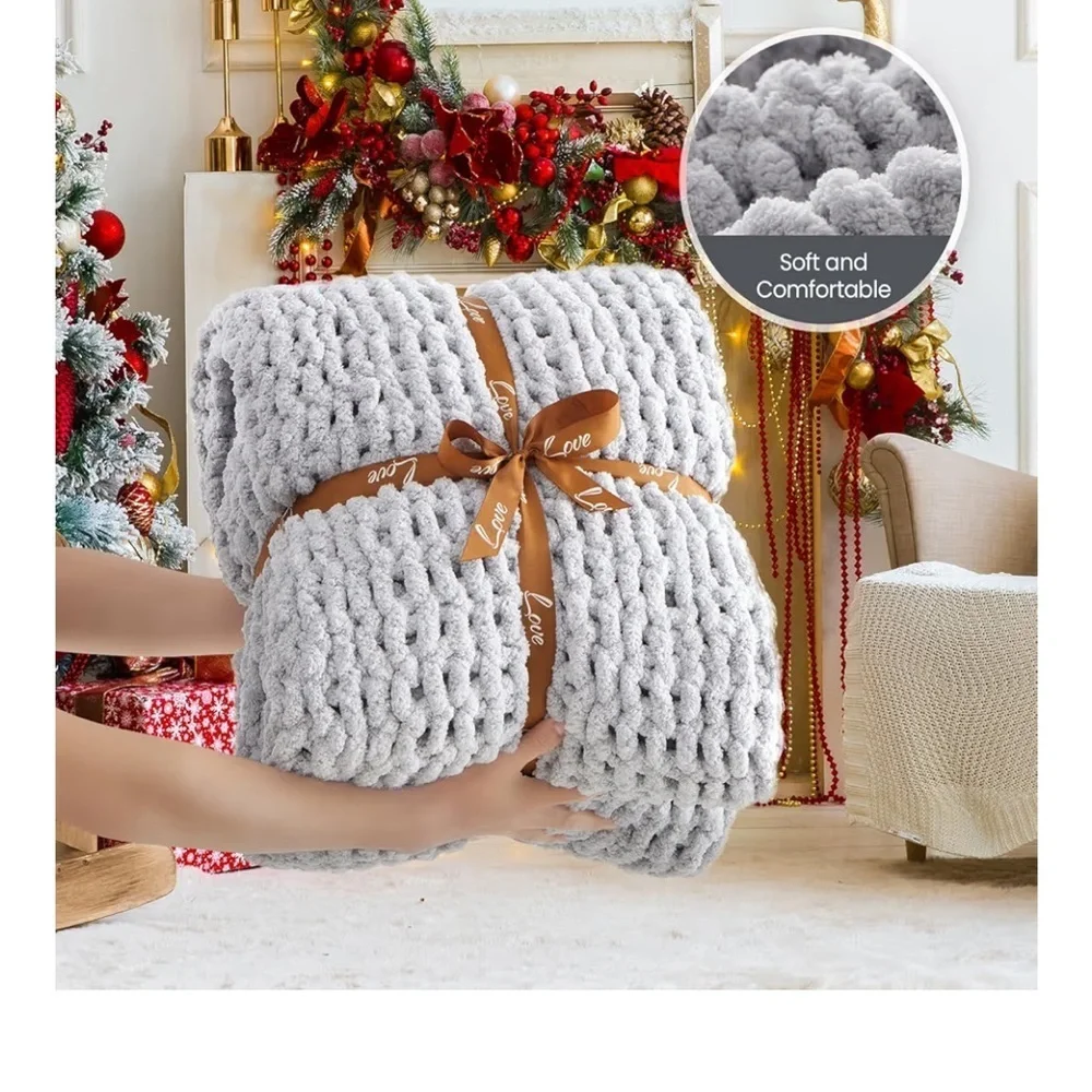 YJLMLY Chunky Knit Throw Blanket,60x80 Inch 073